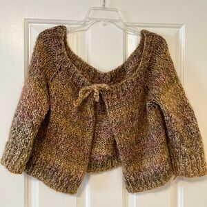 Handmade Knit Shrug in Earth Tones